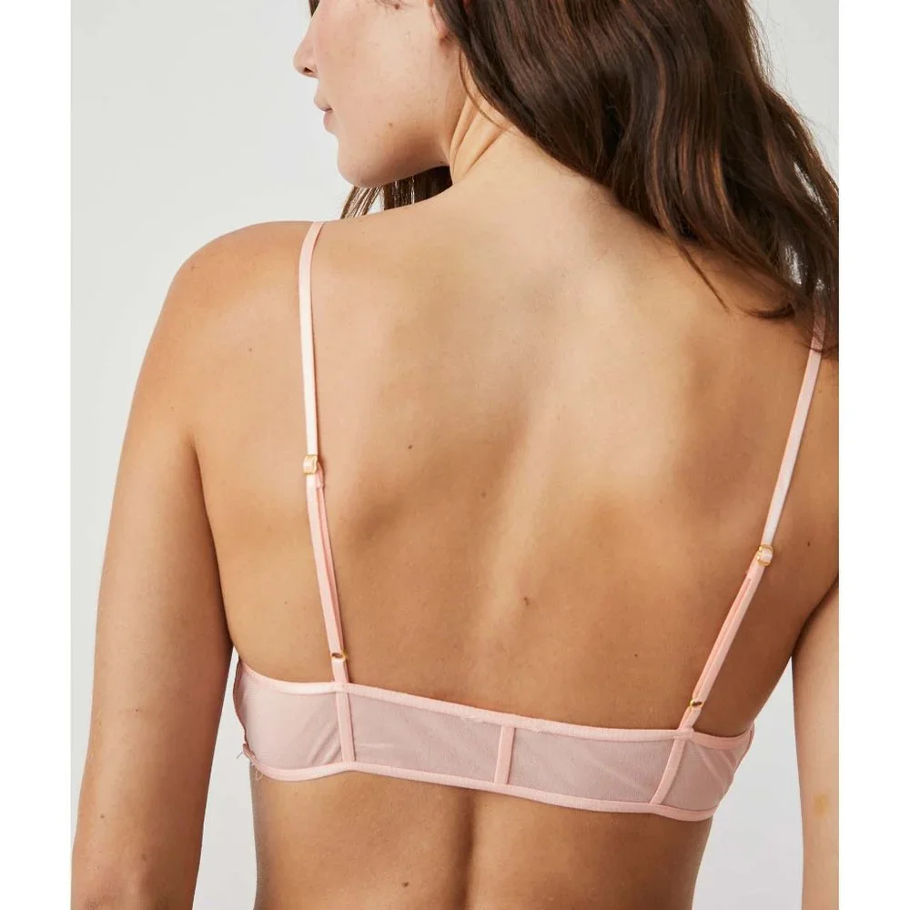 🎉 LAST CHANCE🎉 FREE PEOPLE Moonlight Mesh Corset Bra / Pink Frosting - Picture 3 of 5